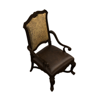 Neoclassical leather dining chair