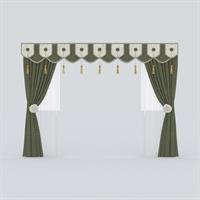 Pastoral style double curtain