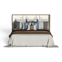 New Chinese Leather Double Bed