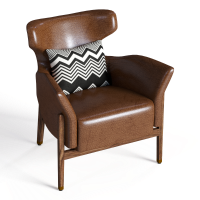 Nordic leather art single sofa