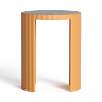 Modern leather art side table