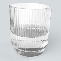 With a cup of