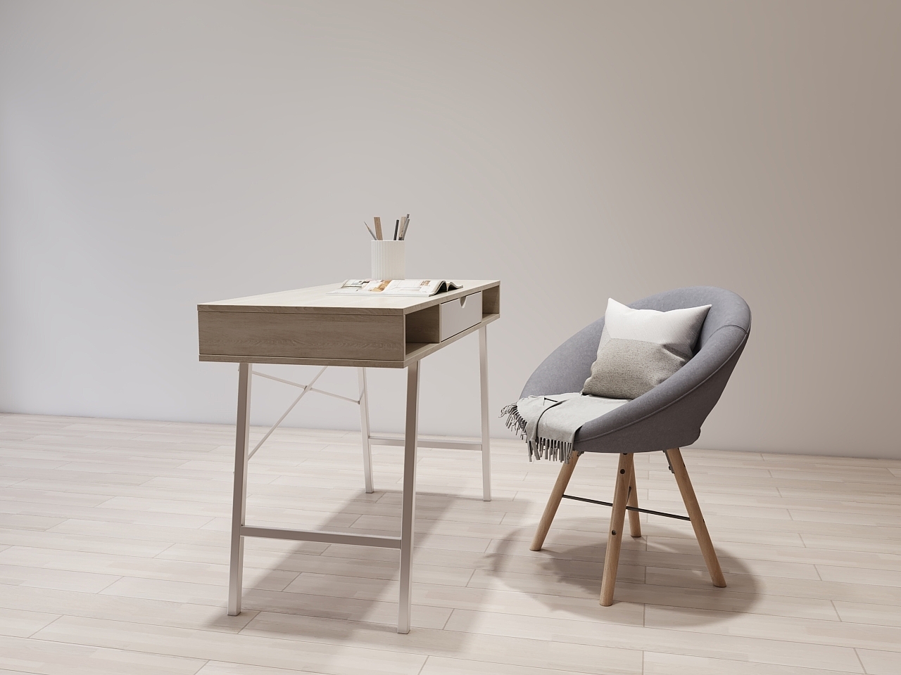 Nordic books and chairs