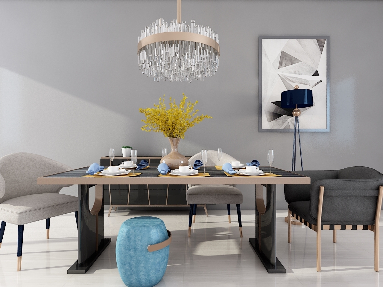 American dining table and chair