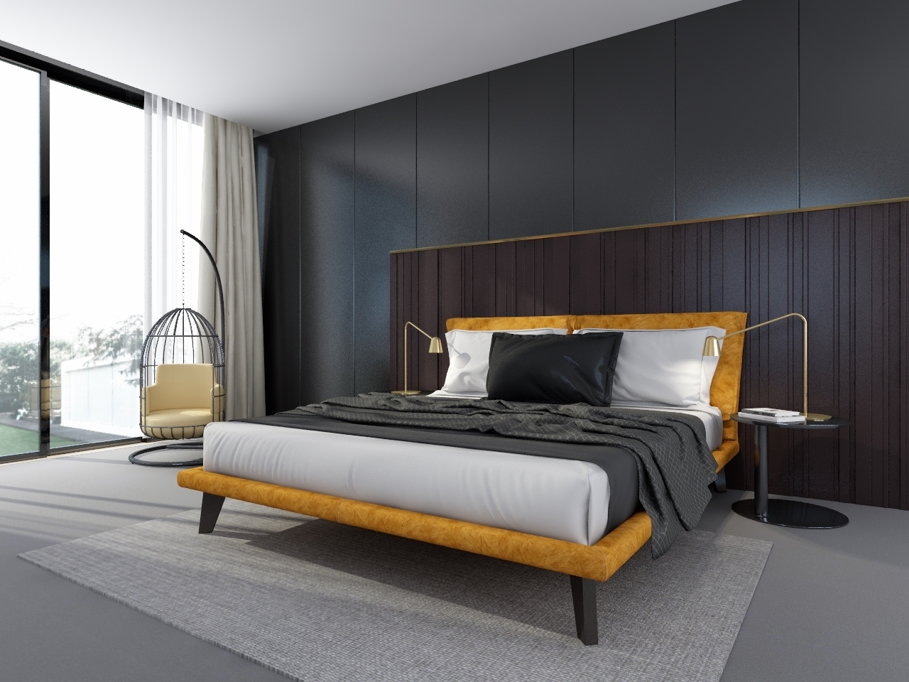 Modern double bed