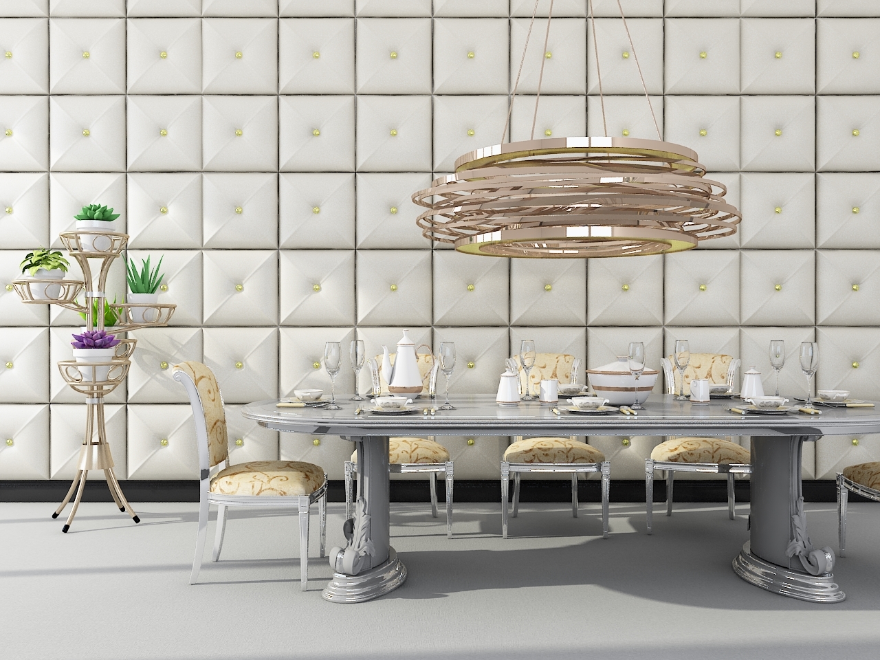 European style dining table and chair
