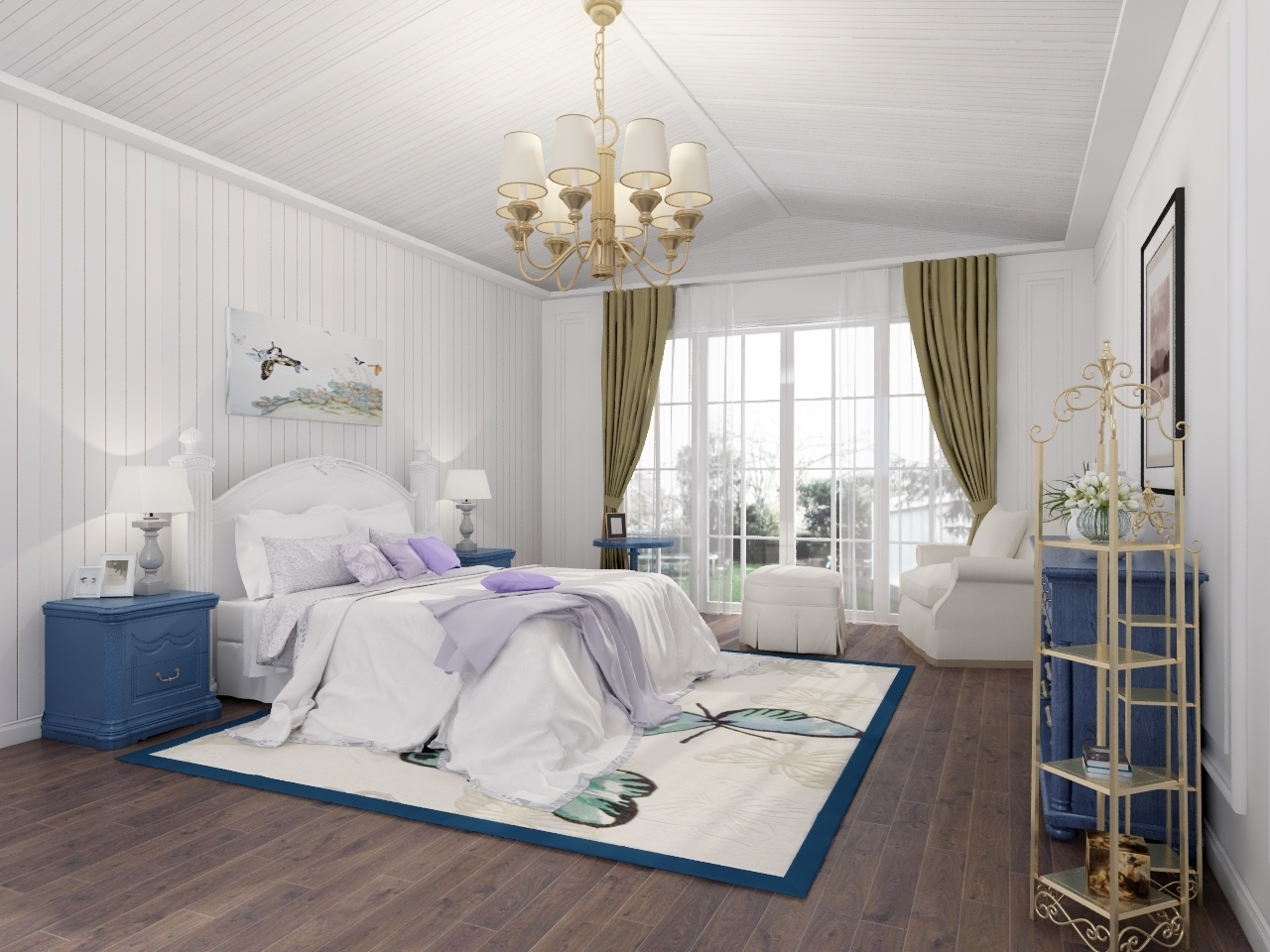 American double bed