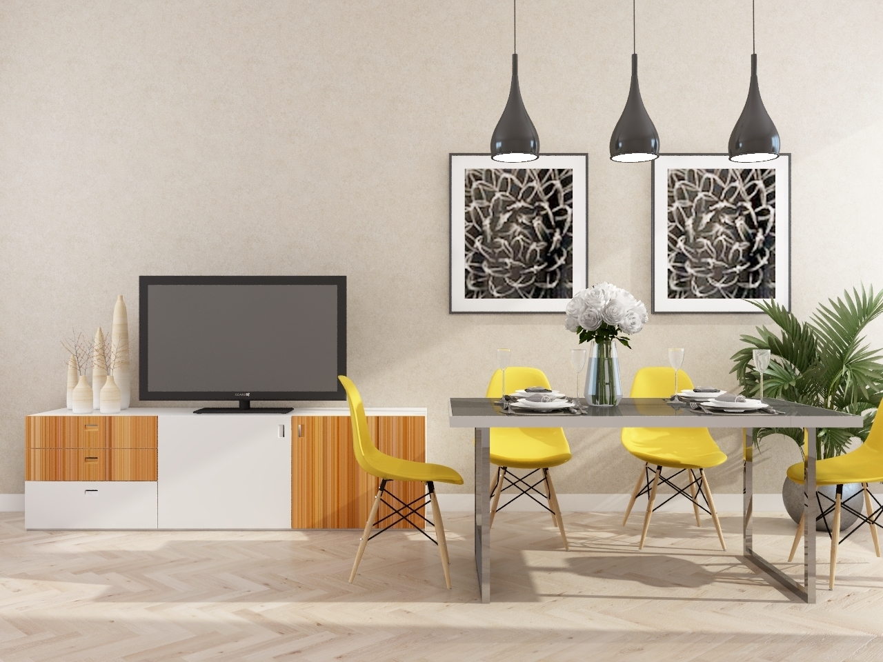 Modern dining tables and chairs