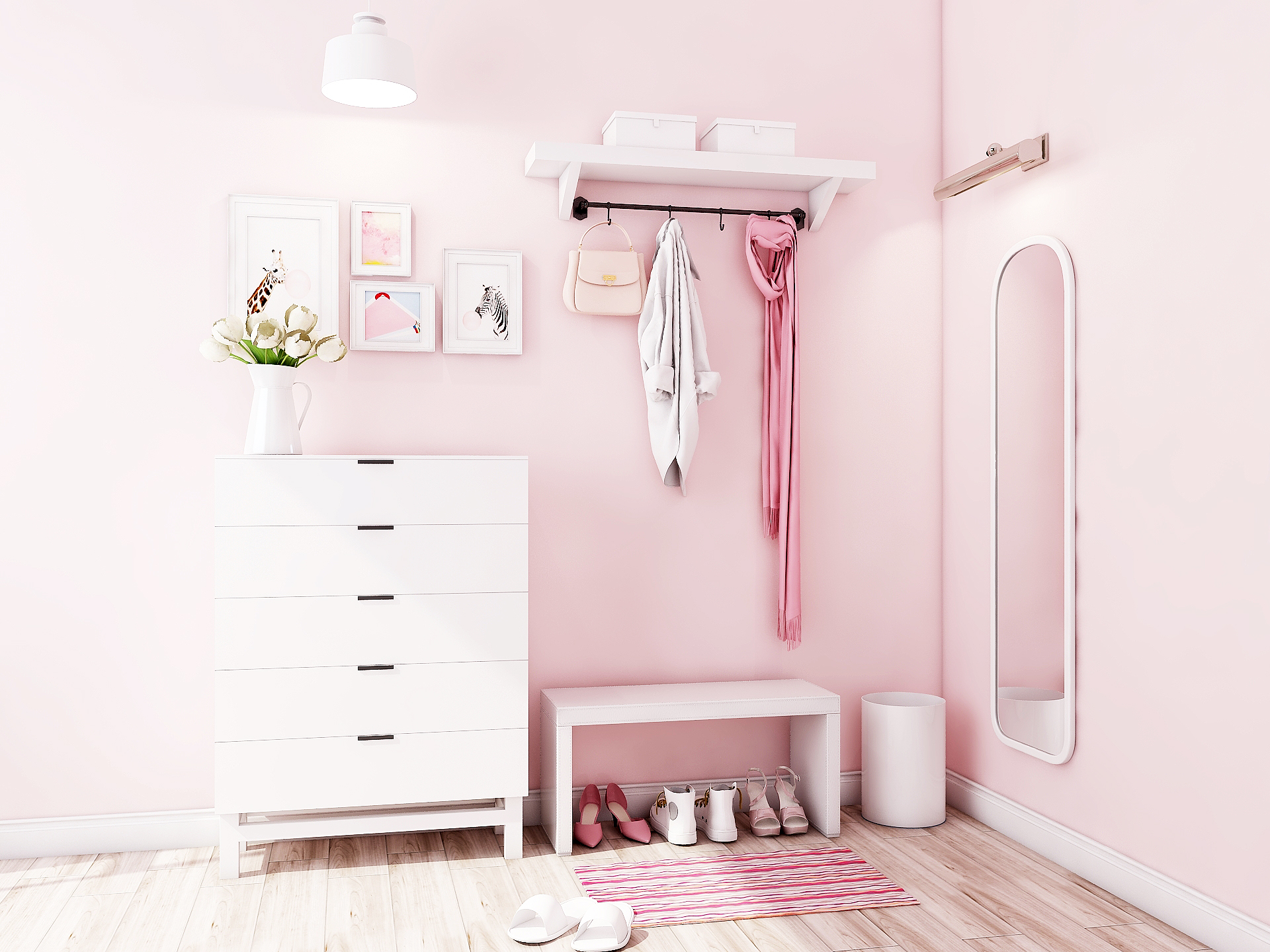Modern shoe cabinet combination