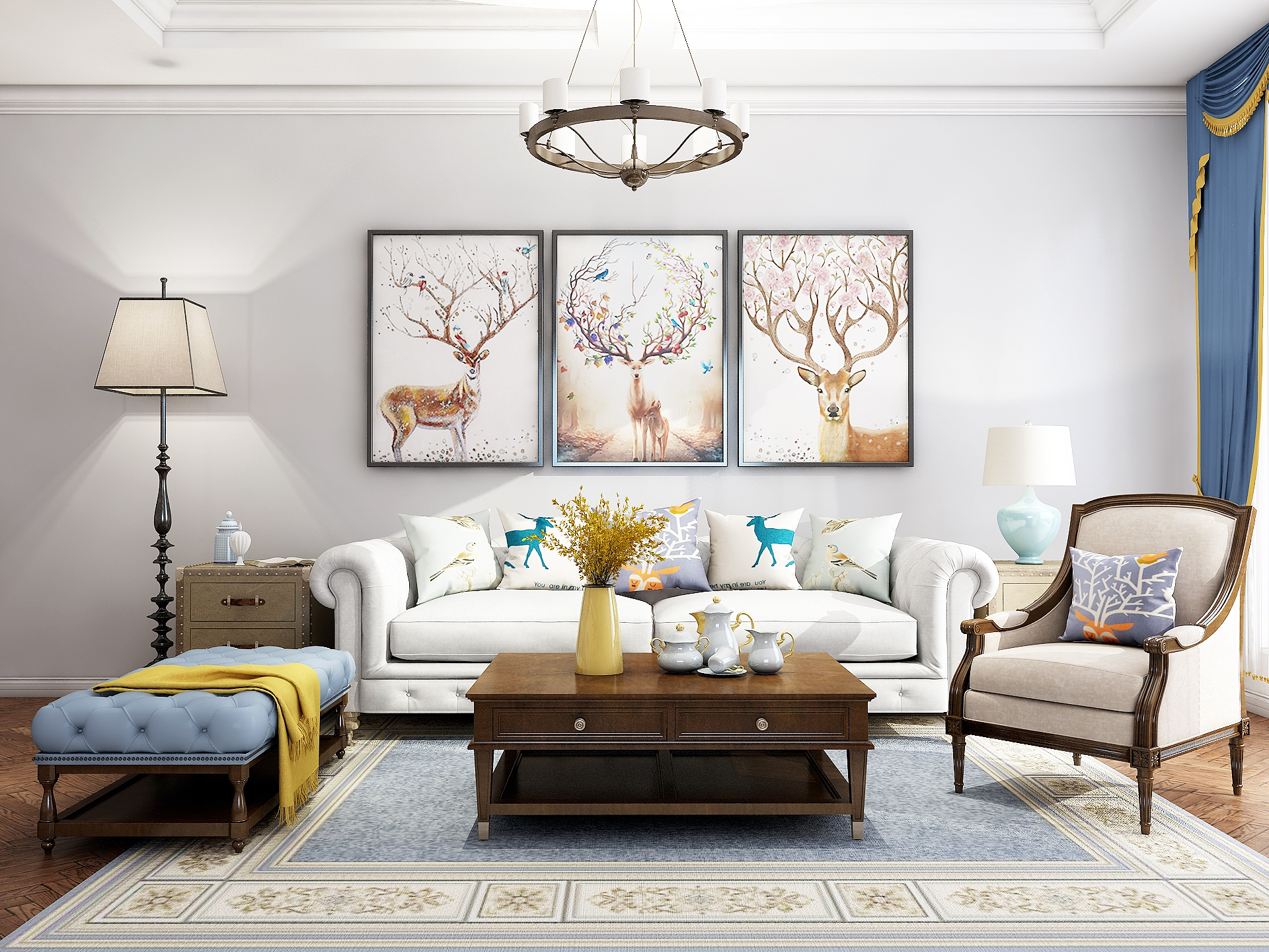 American sofa coffee table combination