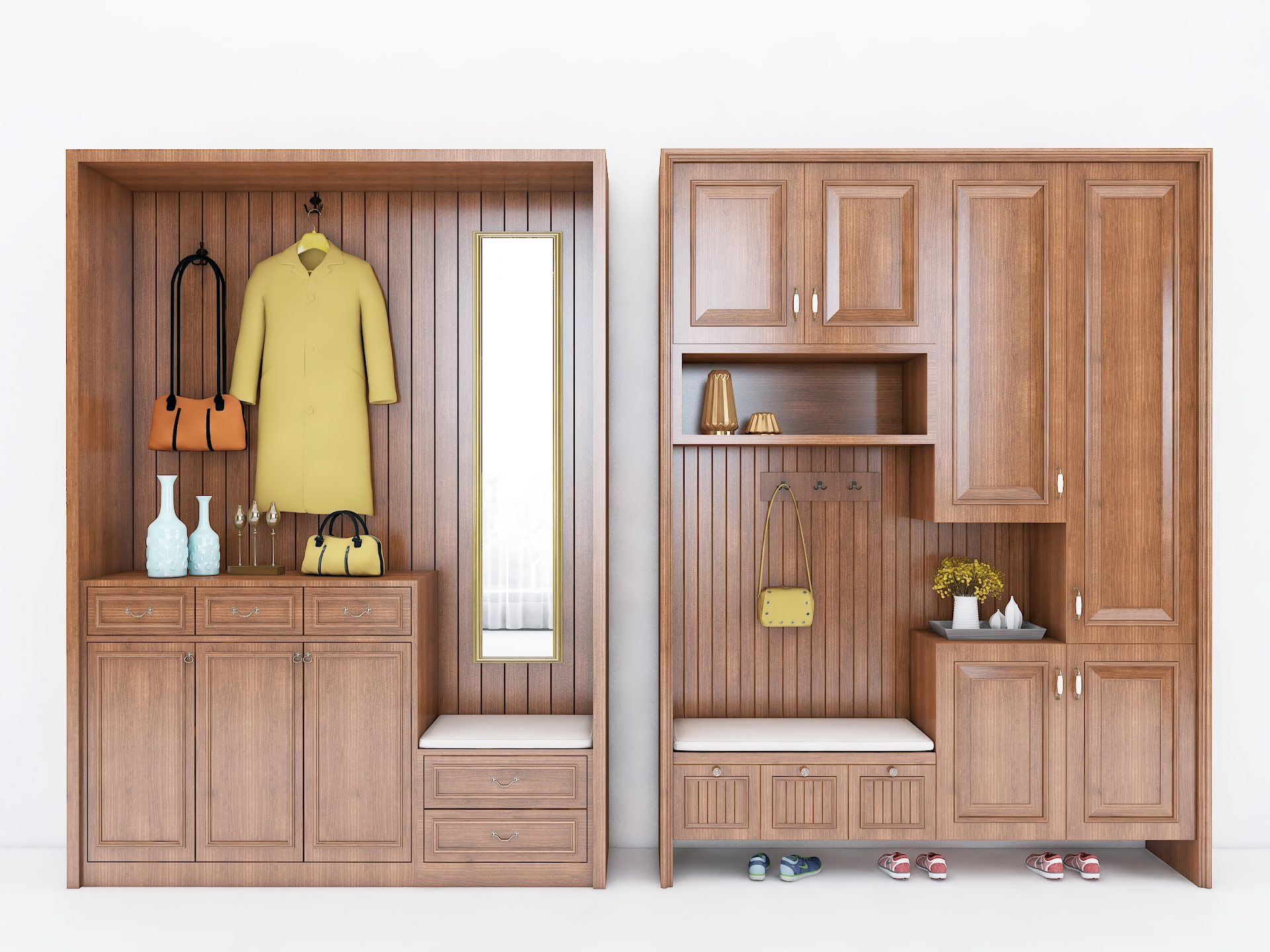 Modern shoe cabinet combination