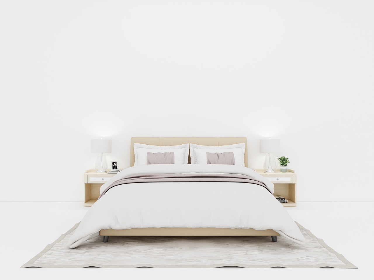 Nordic wind bedroom bed combination