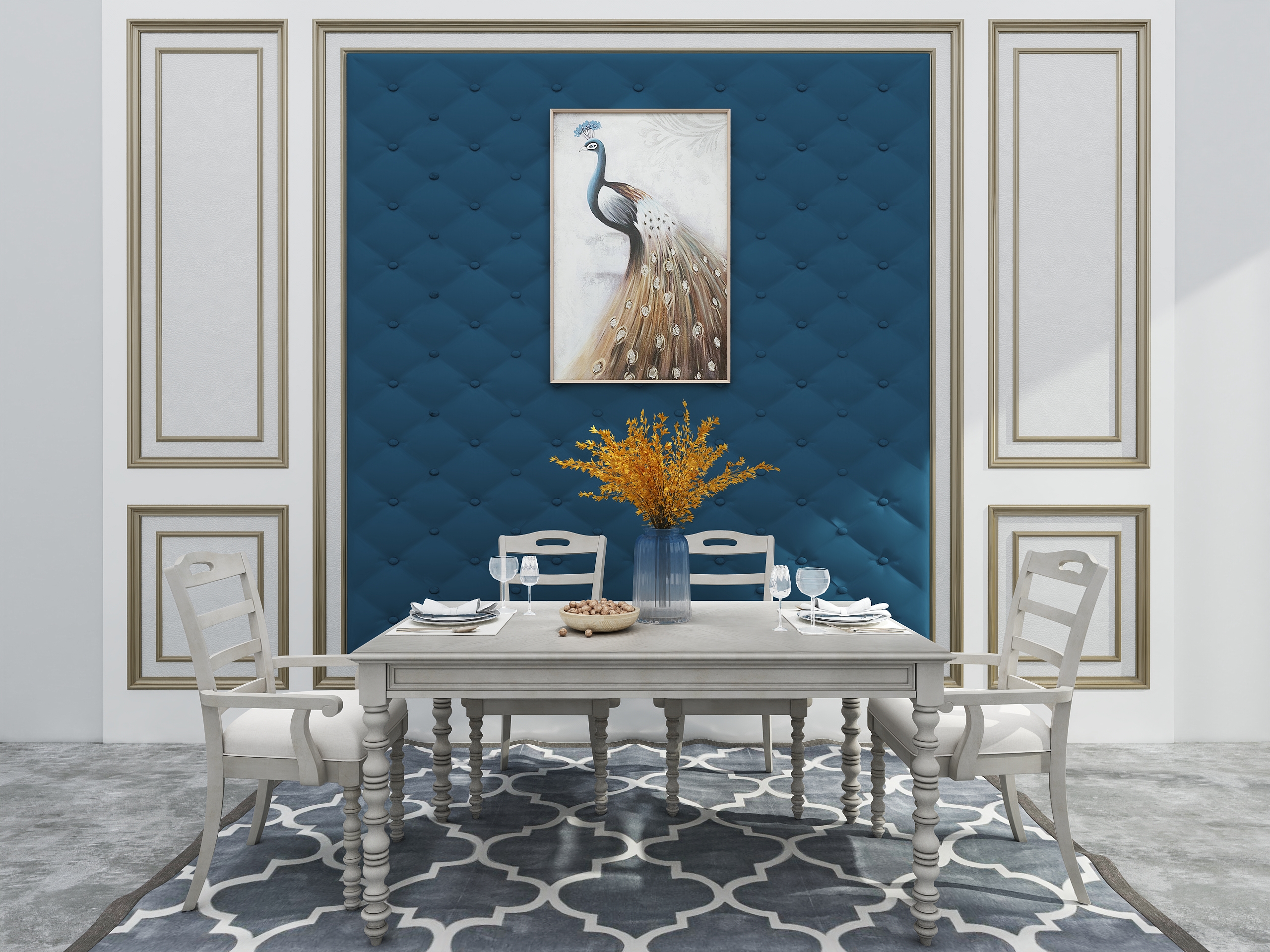 American dining table and chair combination