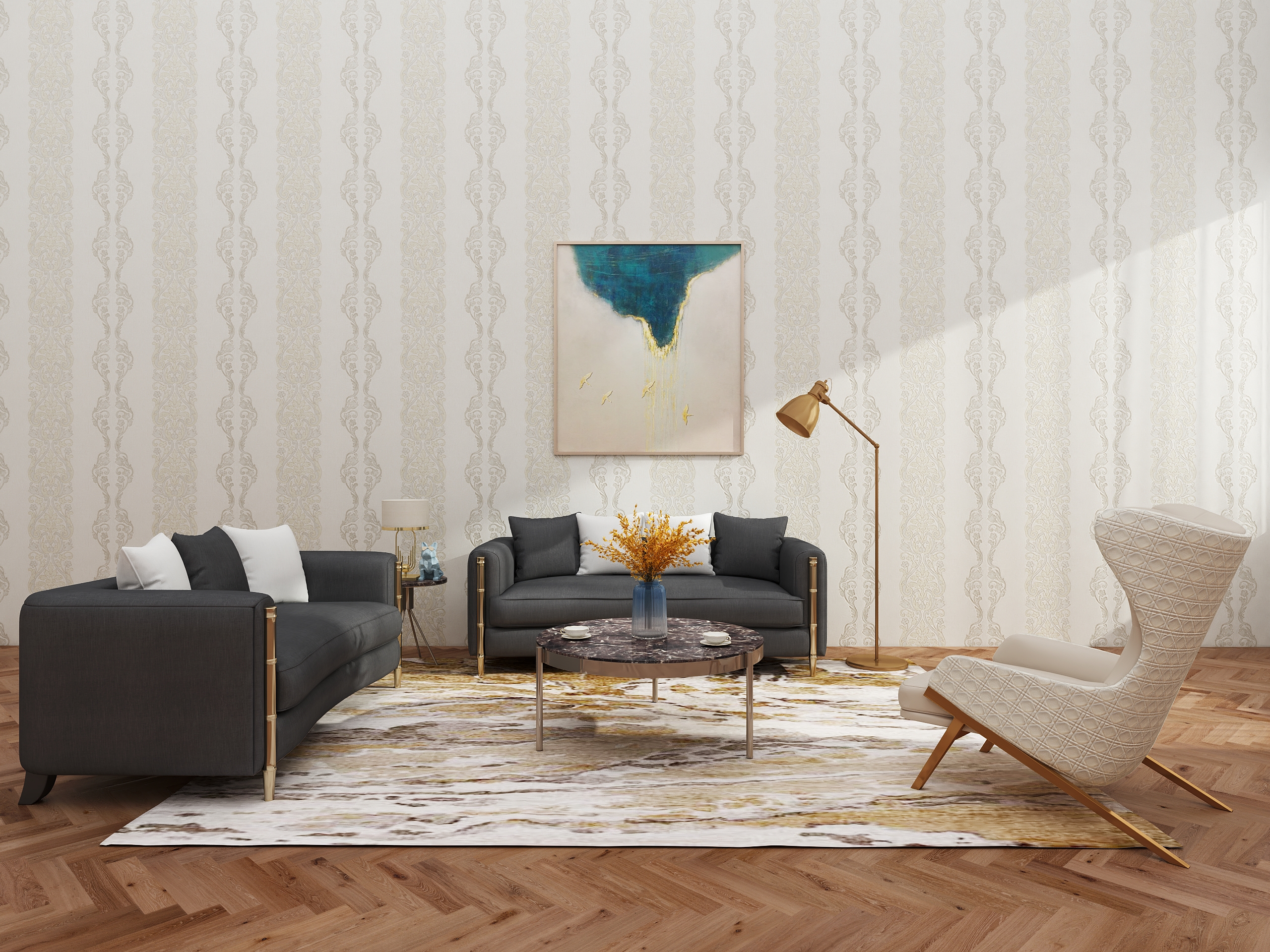 Light luxury sofa combination