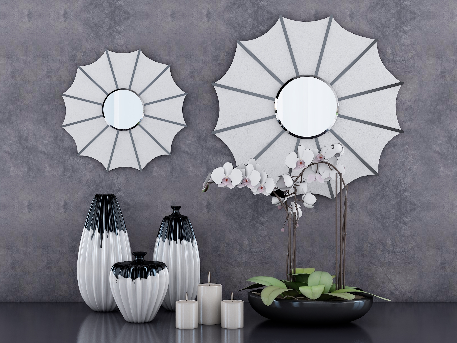 Combination of modern decorations