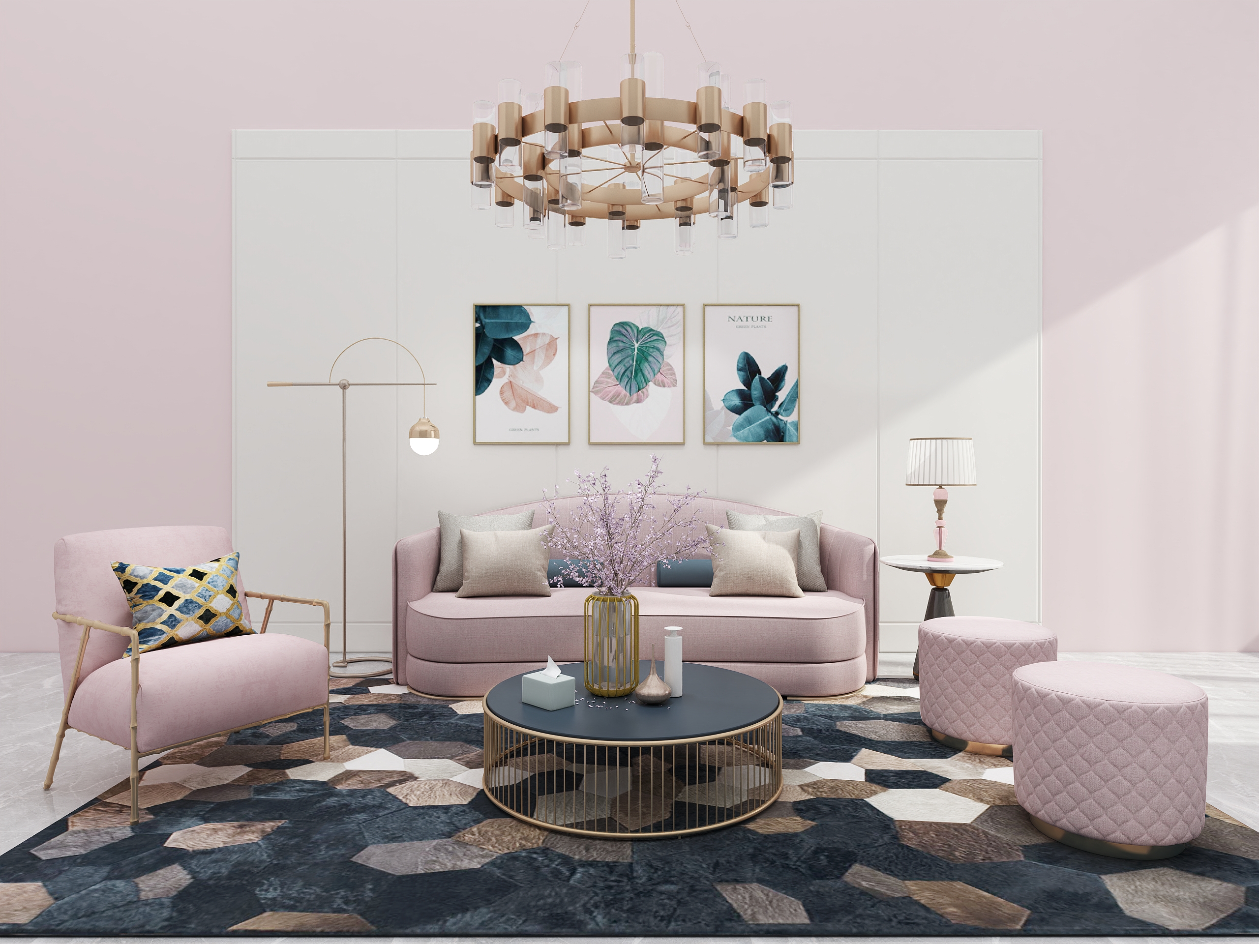 Light luxury sofa combination