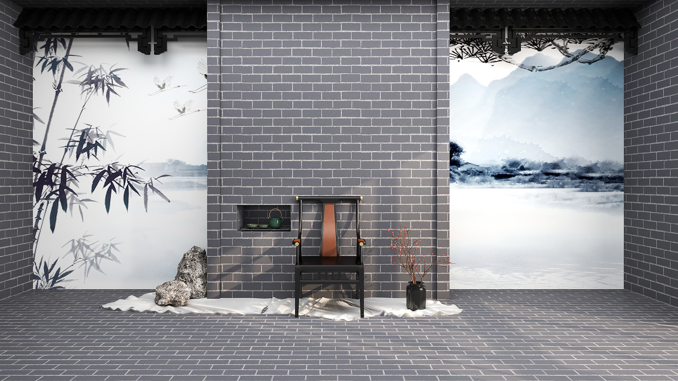 New Chinese style lounge chair combination