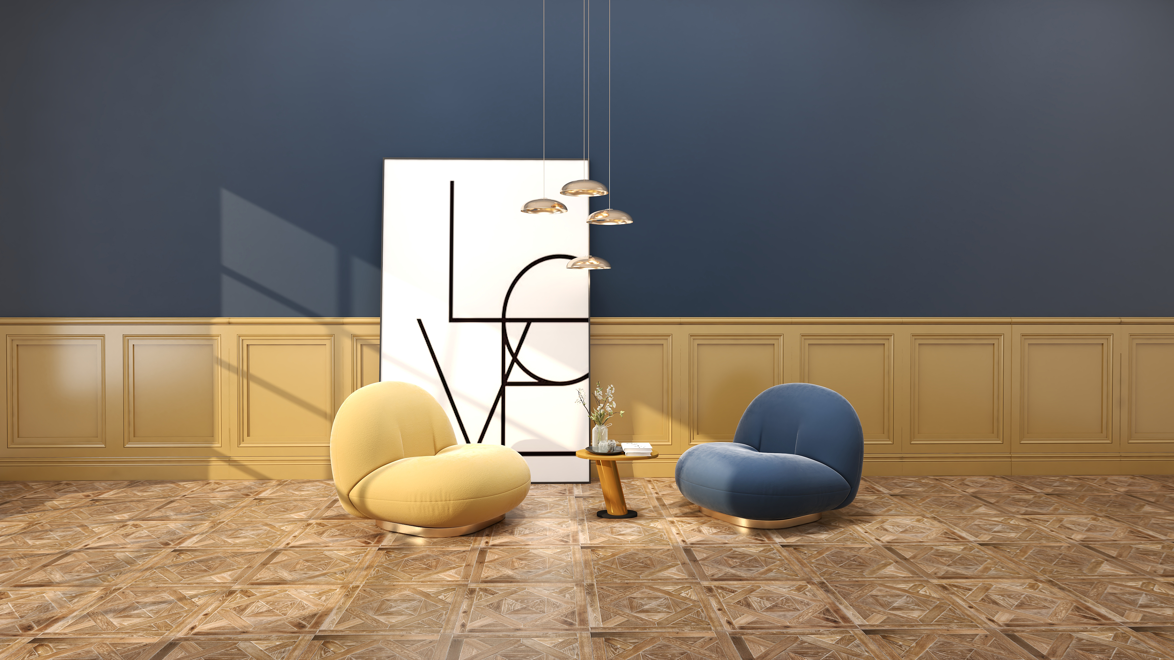 Modern combination of couch and chair