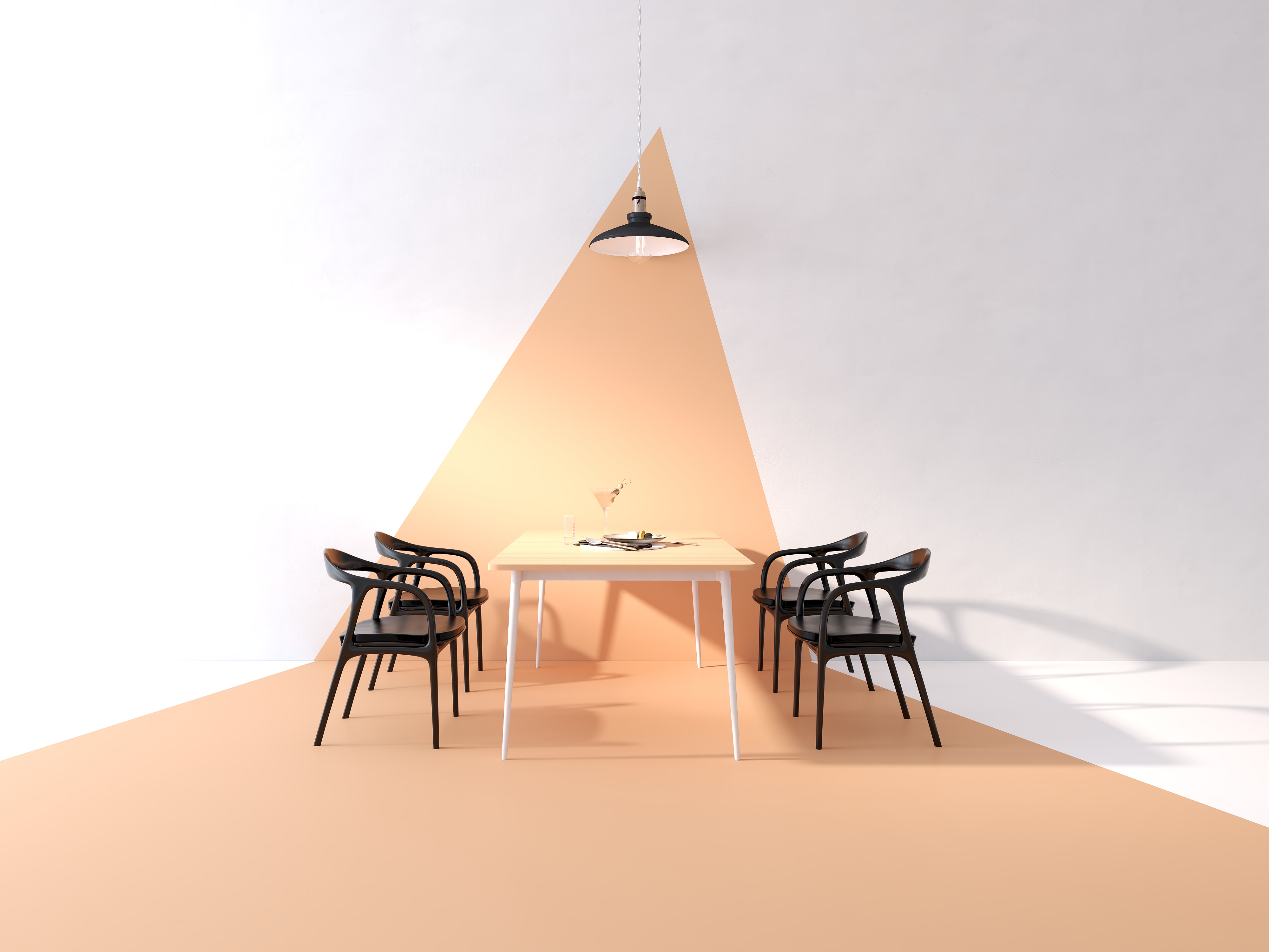 Nordic dining table and chair combination