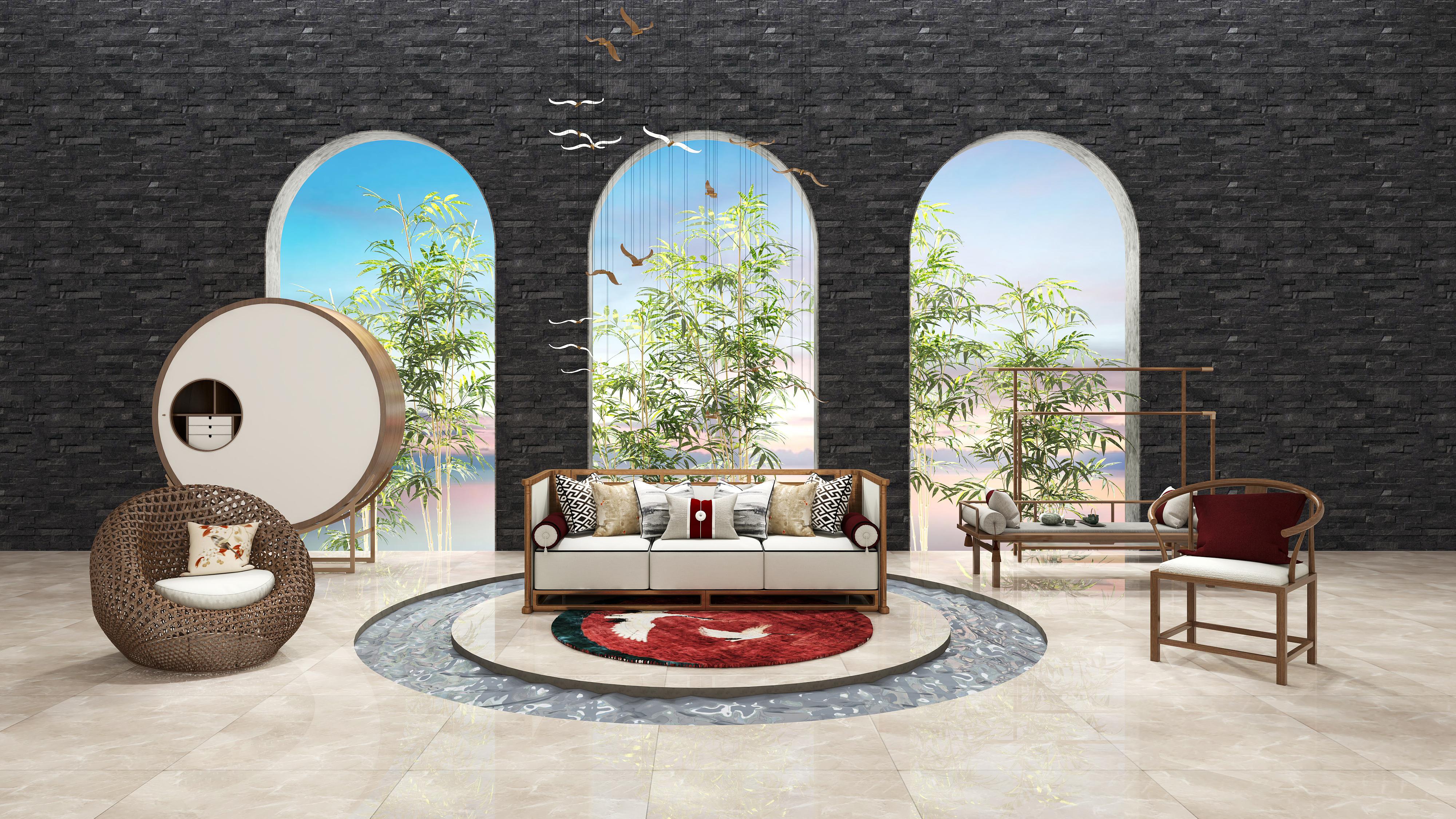 New Chinese style sofa combination