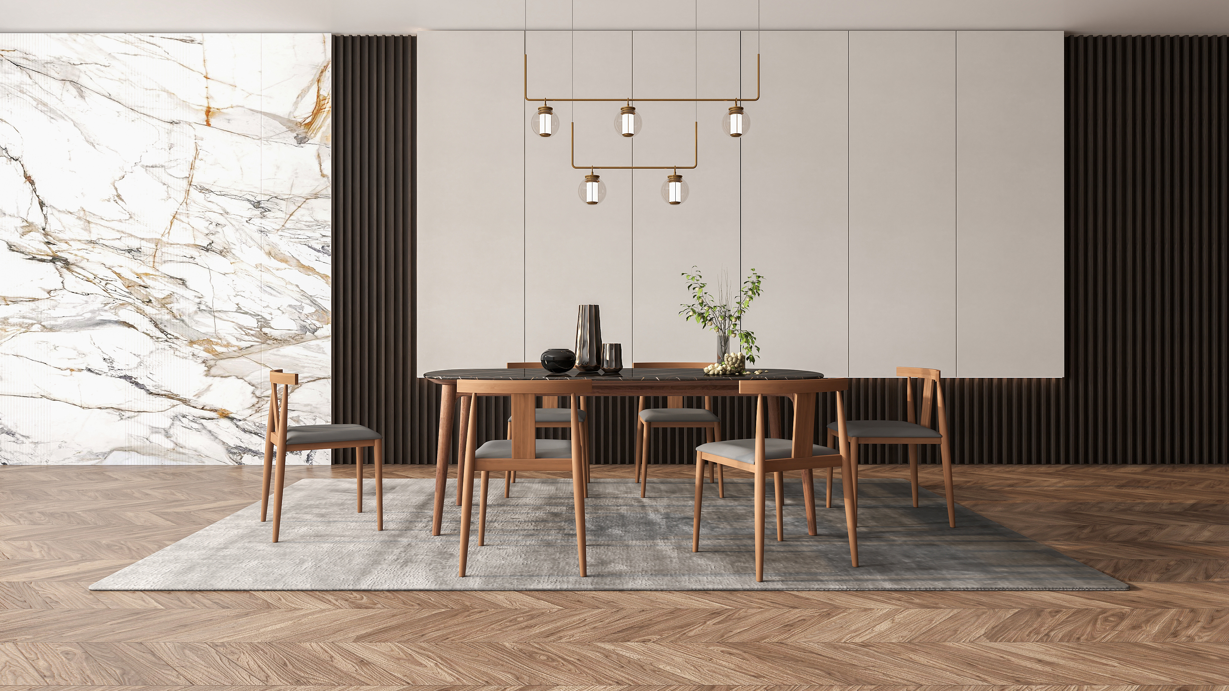 Modern dining table and chair combination