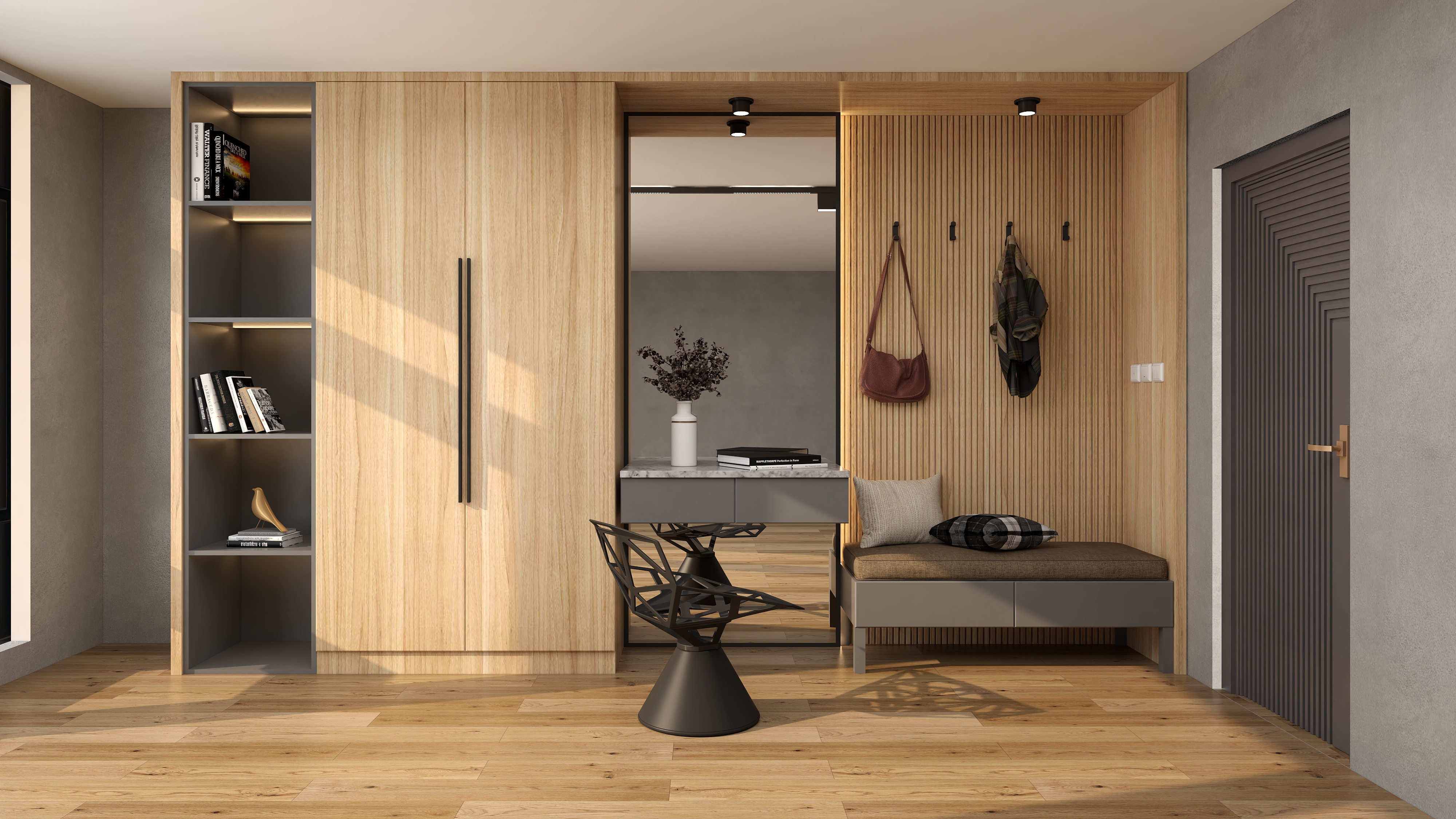 Modern porch cabinet combination