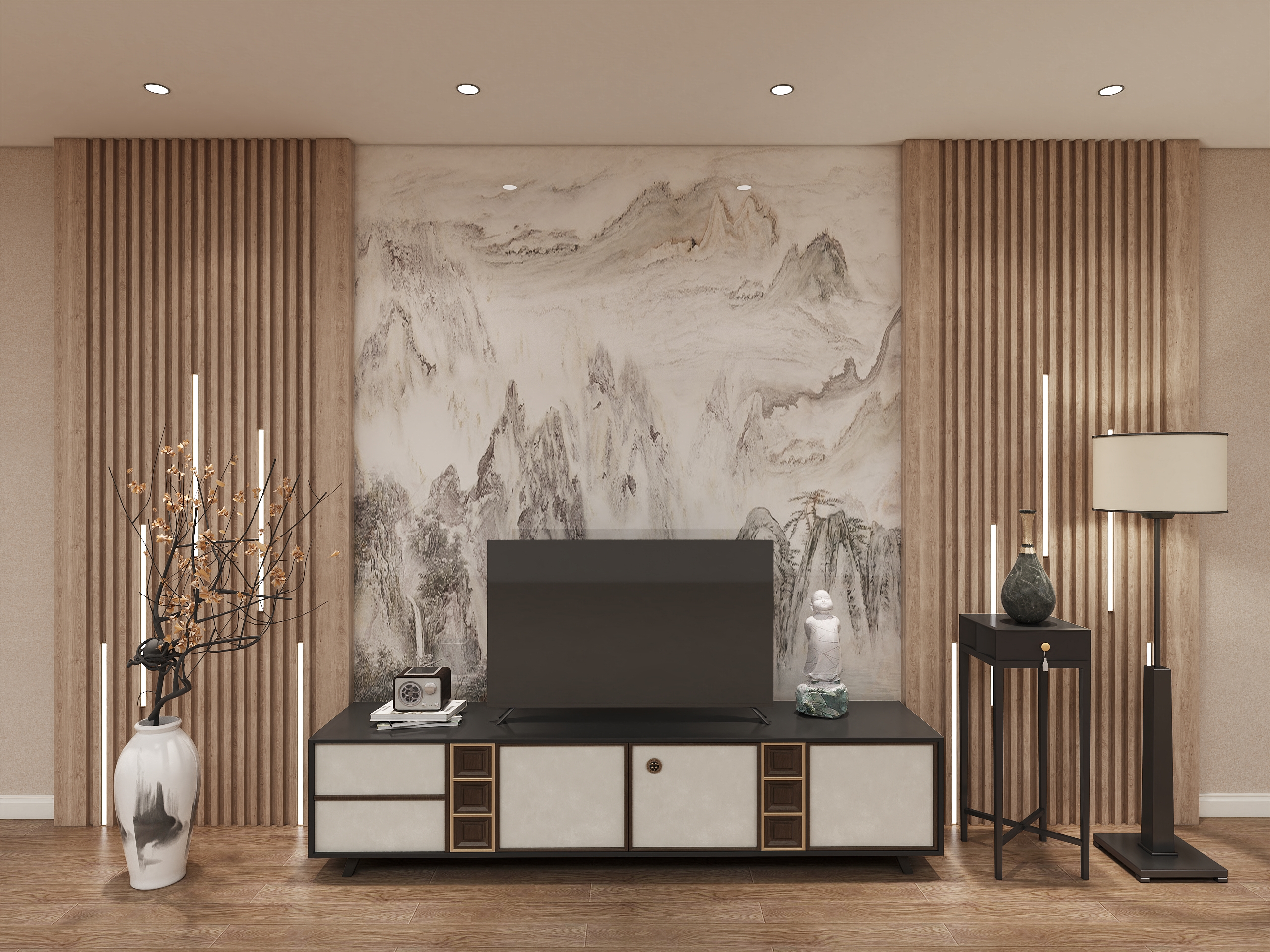 New Chinese style TV cabinet combination