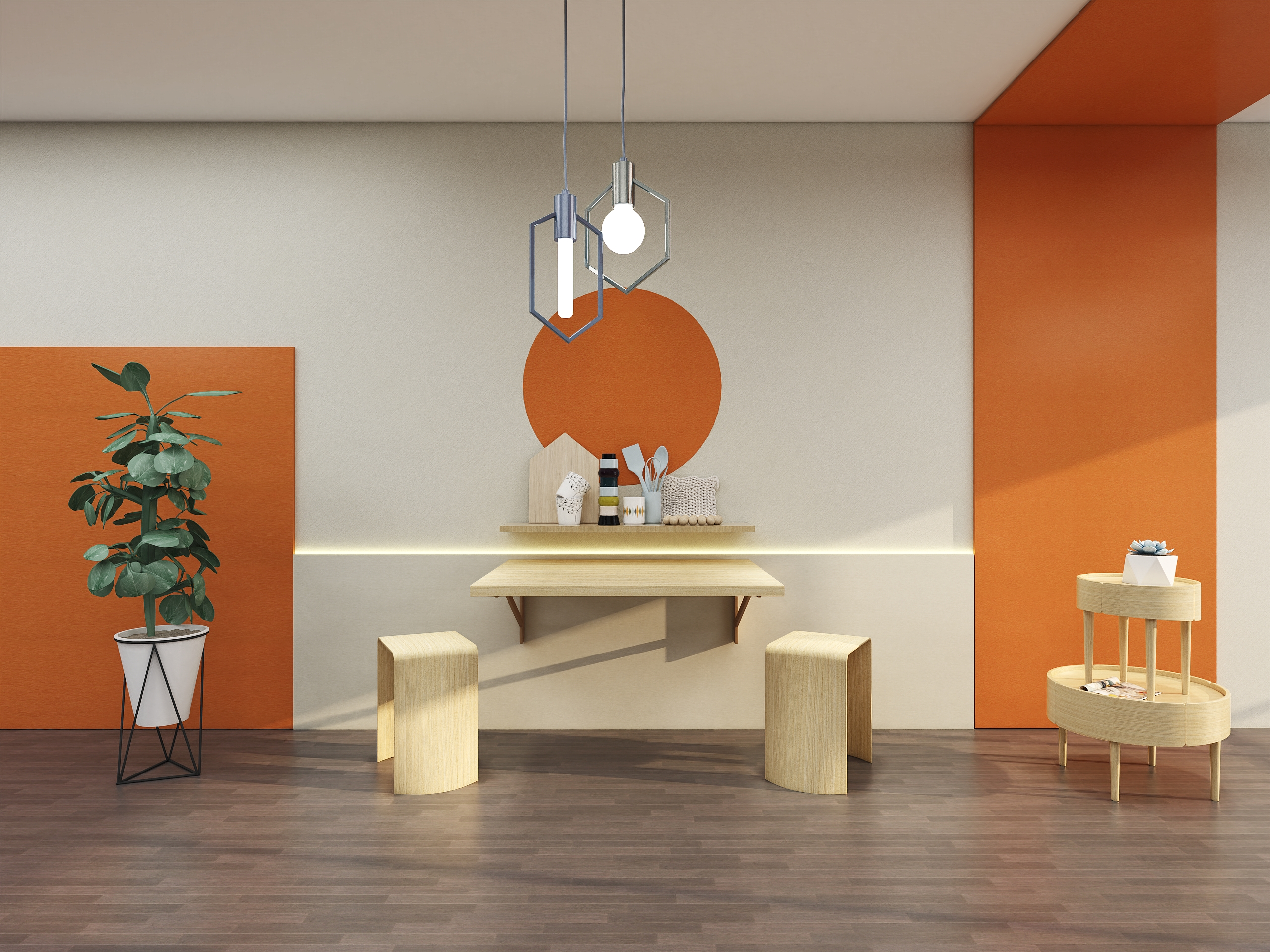 Nordic dining table and chair combination