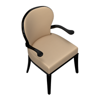 Neoclassical leather dining chair