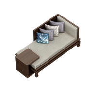 Chinese fabric double sofa