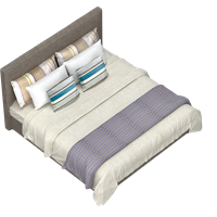 Modern fabric double bed