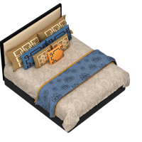 Chinese fabric double bed