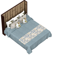 Chinese fabric double bed