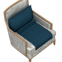 Chinese fabric single sofa