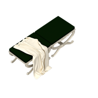 American fabric bed end stool