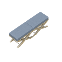 American fabric bed end stool