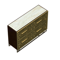 Modern wrought iron side cabinet