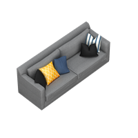 Modern fabric double sofa
