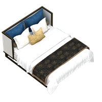 Chinese fabric double bed