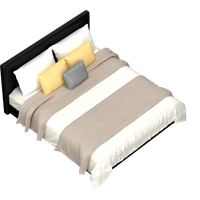 Modern fabric double bed