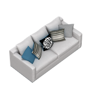 Modern fabric double sofa