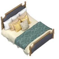 American fabric double bed