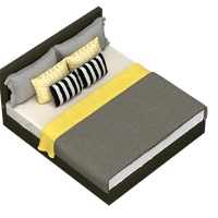 Modern fabric double bed