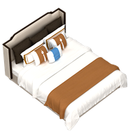 Chinese fabric double bed