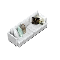 Modern fabric double sofa