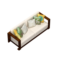 Chinese fabric double sofa