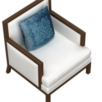 Chinese fabric single sofa