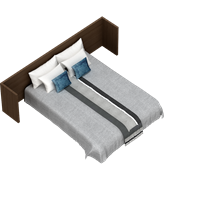 Chinese fabric double bed