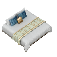 Chinese fabric double bed
