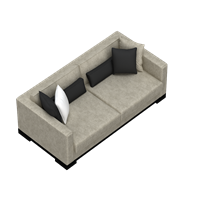 Modern fabric double sofa